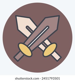 Icon PVP. related to Online Game symbol. color mate style. simple design illustration