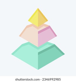 Icon Pyramid Chart. related to 3D Visualization symbol. flat style. simple design editable. simple illustration