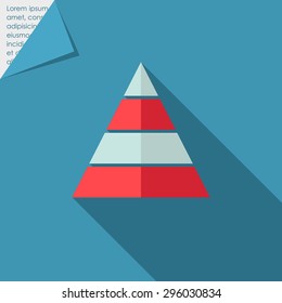 Icon of pyramid with colored levels