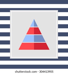 Icon of pyramid with colored levels