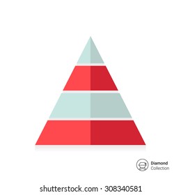 Icon of pyramid with colored levels