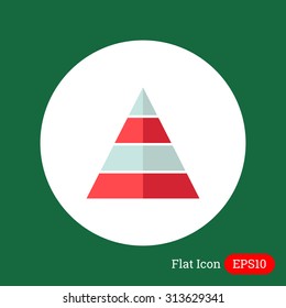Icon of pyramid with colored levels