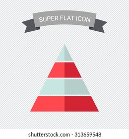 Icon of pyramid with colored levels