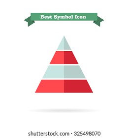 Icon of pyramid with colored levels