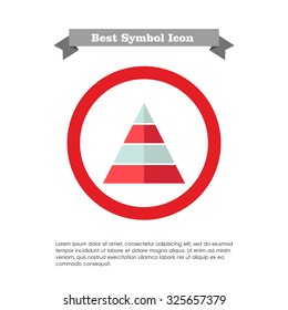 Icon of pyramid with colored levels