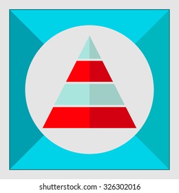 Icon of pyramid with colored levels
