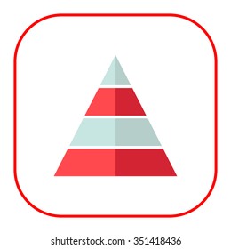 Icon of pyramid with colored levels