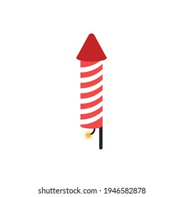 Icon of pyrotechnic equipment in the form of a rocket. fireworks icon on white background.