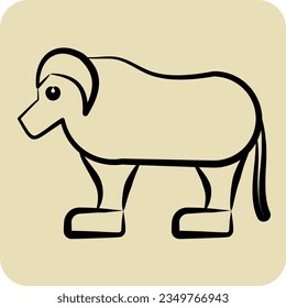 Icon Qiviut. related to Alaska symbol. hand drawn style. simple design editable. simple illustration