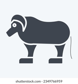 Icon Qiviut. related to Alaska symbol. glyph style. simple design editable. simple illustration