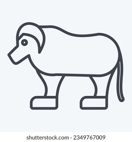 Icon Qiviut. related to Alaska symbol. line style. simple design editable. simple illustration