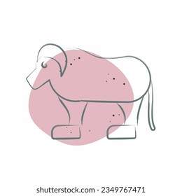 Icon Qiviut. related to Alaska symbol. Color Spot Style. simple design editable. simple illustration