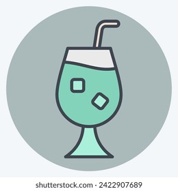 Icon Qour. related to Cocktails,Drink symbol. color mate style. simple design editable. simple illustration
