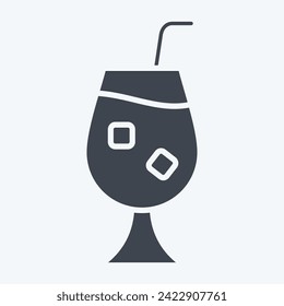 Icon Qour. related to Cocktails,Drink symbol. glyph style. simple design editable. simple illustration