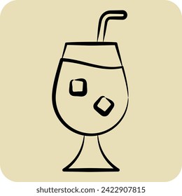 Icon Qour. related to Cocktails,Drink symbol. hand drawn style. simple design editable. simple illustration