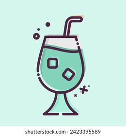 Icon Qour. related to Cocktails,Drink symbol. MBE style. simple design editable. simple illustration
