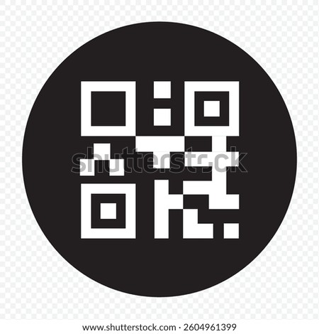icon QR Code black outline for web site design and mobile dark mode apps Vector illustration on a white background. EPS 10