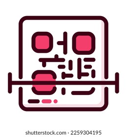 Icon Qr Code Illustration can be used for web app info graphic etc