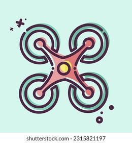 Icon Quadcopter. related to Drone symbol. MBE style. simple design editable. simple illustration