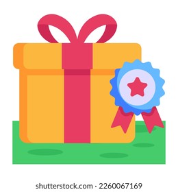 Icon of quality product, flat design 