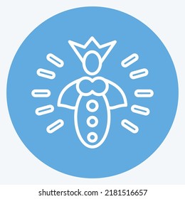 Icon Queen Bee. suitable for Bee Farm. Blue Eyes Style. simple design editable. design template vector. simple illustration