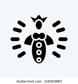 Icon Queen Bee. suitable for Bee Farm. Glyph Style. simple design editable. design template vector. simple illustration
