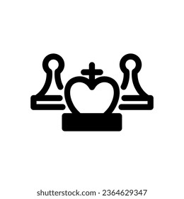 icon queen and pawns chess game, editable file