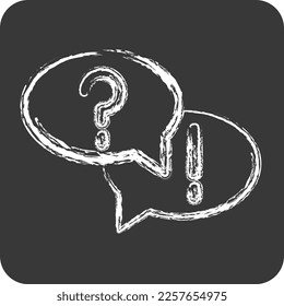 Icon Question and Answer. related to Education symbol. chalk style. simple design editable. simple illustration