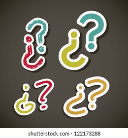 Icon of question, question mark in colors,  vector illustration
