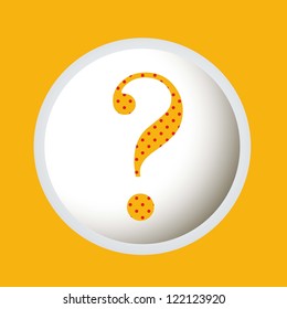 Icon of question, question mark silhouette with dots, vector illustration