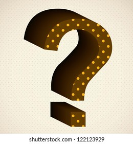 Icon of question, question mark silhouette with dots, vector illustration