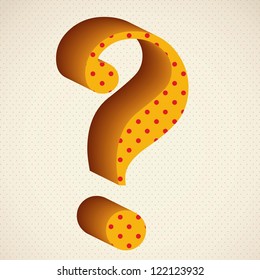 Icon of question, question mark silhouette with dots, vector illustration
