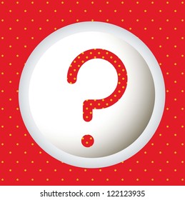 Icon of question, question mark silhouette with dots, vector illustration