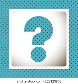 Icon of question, question mark silhouette with dots, vector illustration