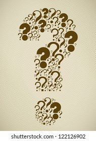 Icon of question, question mark silhouette with dots, vector illustration