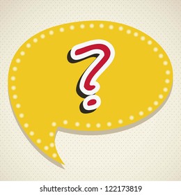 Icon of question, question mark in text balloon,  vector illustration