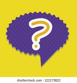 Icon of question, question mark in text balloon,  vector illustration