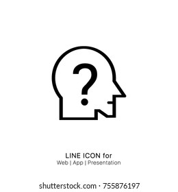 Icon question in mind graphic design single icon vector illustration
