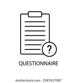 Icon a questionnaire, isolated against a clean background.