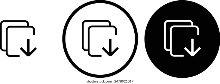 icon queue black outline for web site design 
and mobile dark mode apps 
Vector illustration on a white background