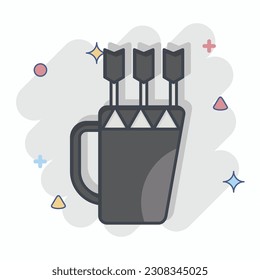 Icon Quiver. related to American Indigenous symbol. comic style. simple design editable