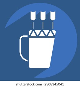 Icon Quiver. related to American Indigenous symbol. long shadow style. simple design editable