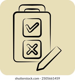 Icon Quiz. related to Choice symbol. hand drawn style. simple illustration