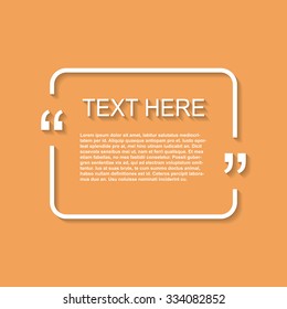 Icon of Quotation. Speech Bubble template. Quote symbol