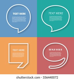 Icon of Quotation. Speech Bubble template. Quote symbol