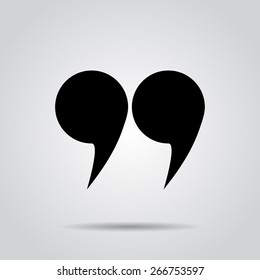 Icon quotes vector illustration with shadow