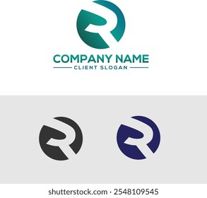 Icon r letter and logo for your compnay