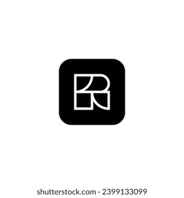 icono r moderno, simple, abstracto