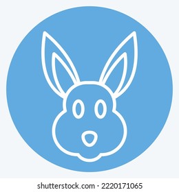 Icon Rabbit. related to Animal Head symbol. blue eyes style. simple design editable. simple illustration. cute. education