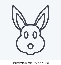 Icon Rabbit. related to Animal Head symbol. line style. simple design editable. simple illustration. cute. education